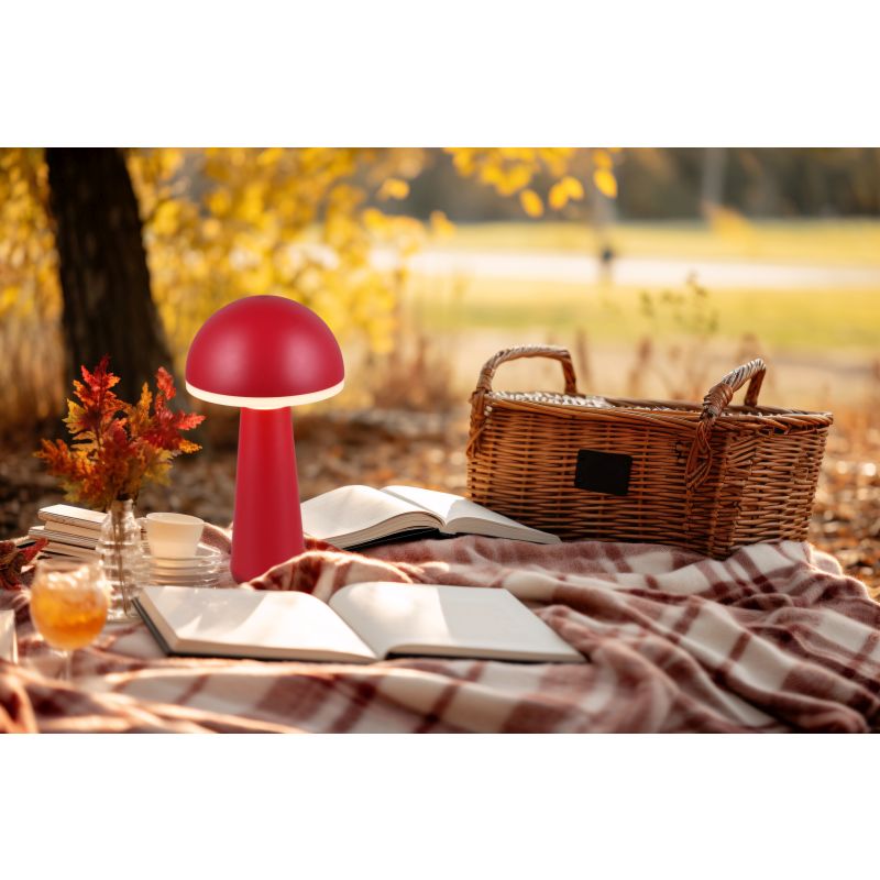 - Fungo - Portable Indoor/Outdoor Rechargeable Red CCT Table Lamp Trio-R57716110 - Fungo - Portable Indoor/Outdoor Rechargeable Red CCT Table Lamp