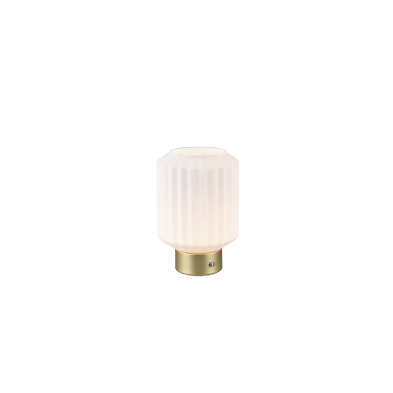 Table & Floor Lamp - Lord - Rechargeable Matt Brass LED Table Lamp with White Glass Trio-R57761101 - Lord - Rechargeable Matt Brass LED Table Lamp with White Glass