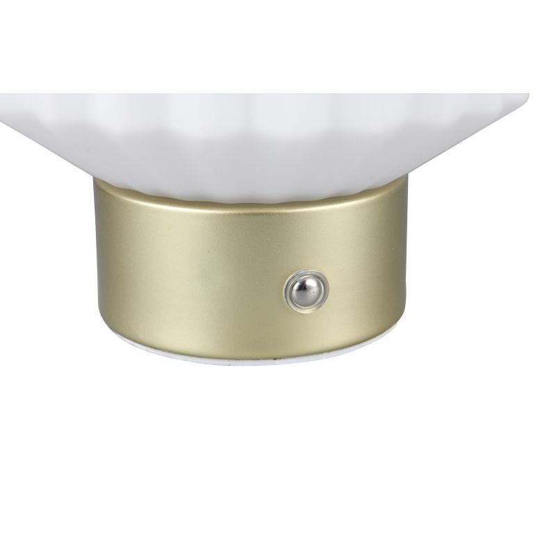Table & Floor Lamp - Lord - Rechargeable Matt Brass LED Table Lamp with White Glass Trio-R57761101 - Lord - Rechargeable Matt Brass LED Table Lamp with White Glass