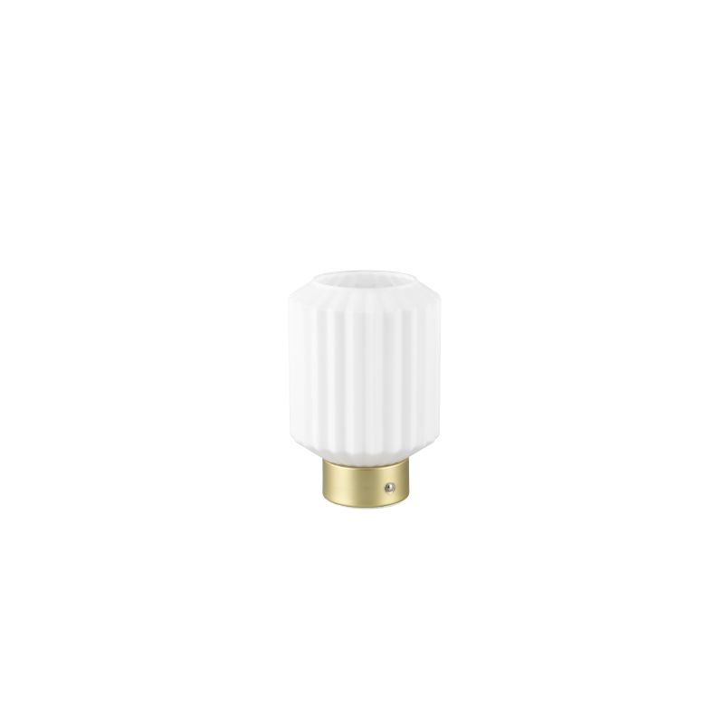 Table & Floor Lamp - Lord - Rechargeable Matt Brass LED Table Lamp with White Glass Trio-R57761101 - Lord - Rechargeable Matt Brass LED Table Lamp with White Glass