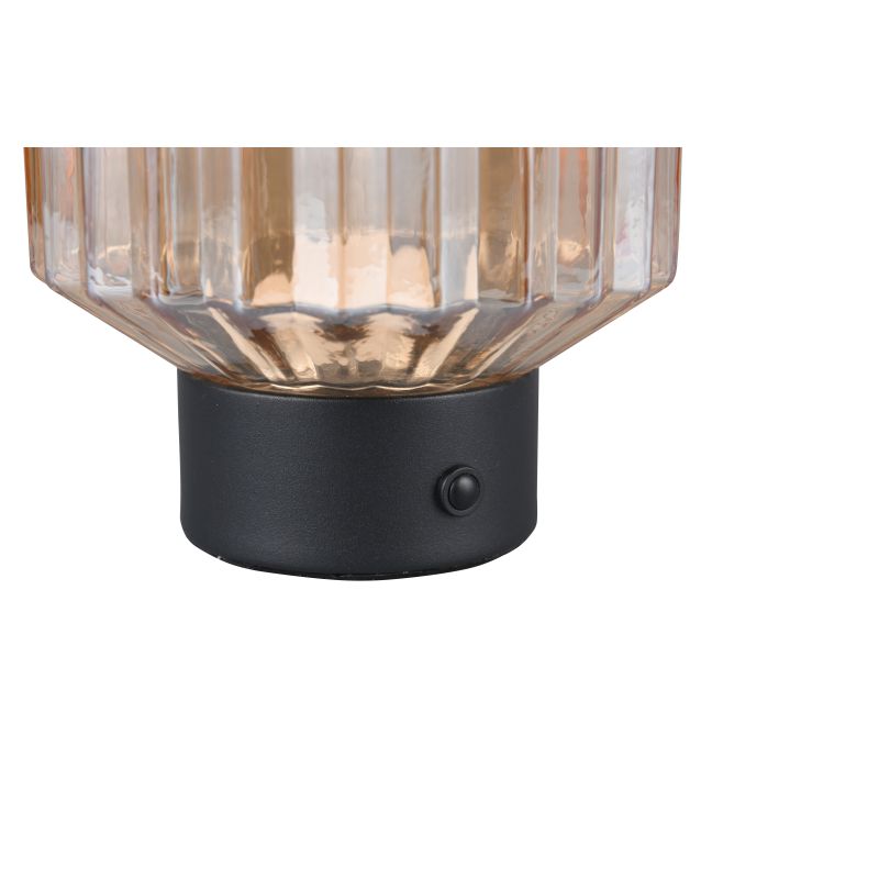 - Lord - Rechargeable Matt Brass LED Table Lamp with Amber Glass Trio-R57761113 - Lord - Rechargeable Matt Brass LED Table Lamp with Amber Glass