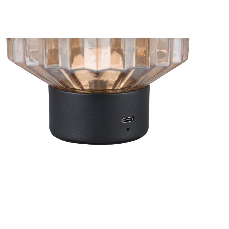 - Lord - Rechargeable Matt Brass LED Table Lamp with Amber Glass Trio-R57761113 - Lord - Rechargeable Matt Brass LED Table Lamp with Amber Glass