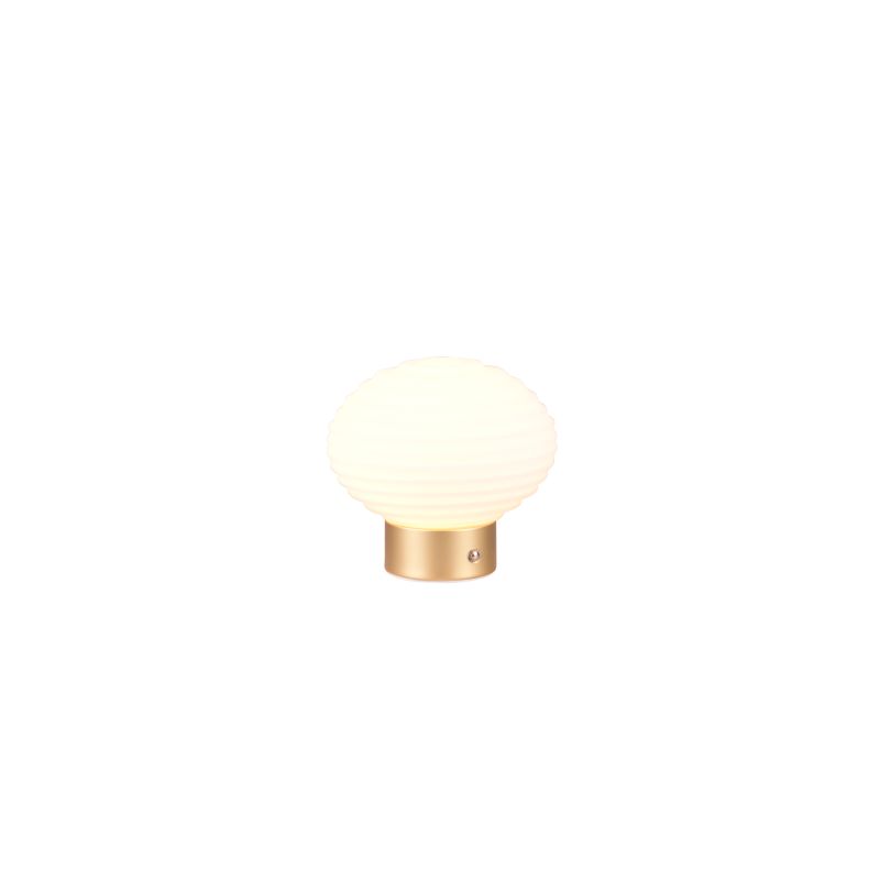 - Earl - Rechargeable Matt Brass LED Table Lamp with White Glass Trio-R57771101 - Earl - Rechargeable Matt Brass LED Table Lamp with White Glass