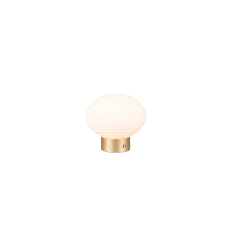 - Earl - Rechargeable Matt Brass LED Table Lamp with White Glass Trio-R57771101 - Earl - Rechargeable Matt Brass LED Table Lamp with White Glass