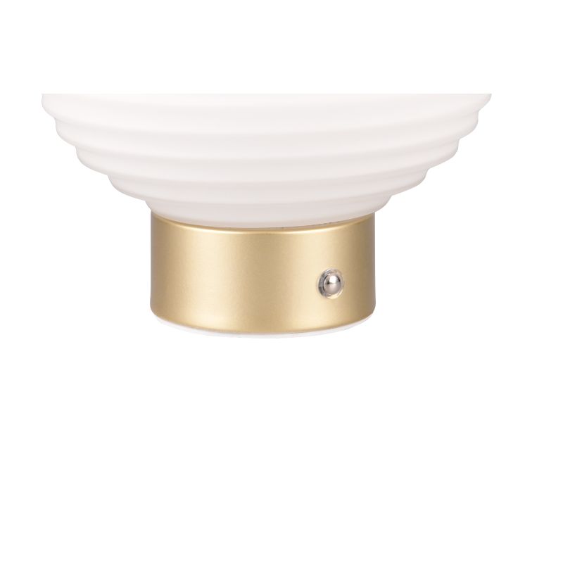 - Earl - Rechargeable Matt Brass LED Table Lamp with White Glass Trio-R57771101 - Earl - Rechargeable Matt Brass LED Table Lamp with White Glass