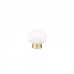 Earl - Rechargeable Matt Brass LED Table Lamp with White Glass Earl - Rechargeable Matt Brass LED Table Lamp with White Glass