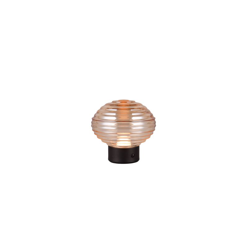 - Earl - Rechargeable Matt Brass LED Table Lamp with Amber Glass Trio-R57771113 - Earl - Rechargeable Matt Brass LED Table Lamp with Amber Glass