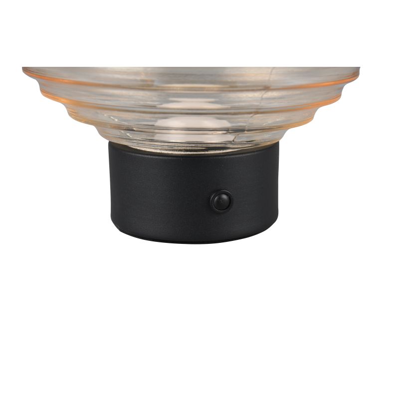 - Earl - Rechargeable Matt Brass LED Table Lamp with Amber Glass Trio-R57771113 - Earl - Rechargeable Matt Brass LED Table Lamp with Amber Glass