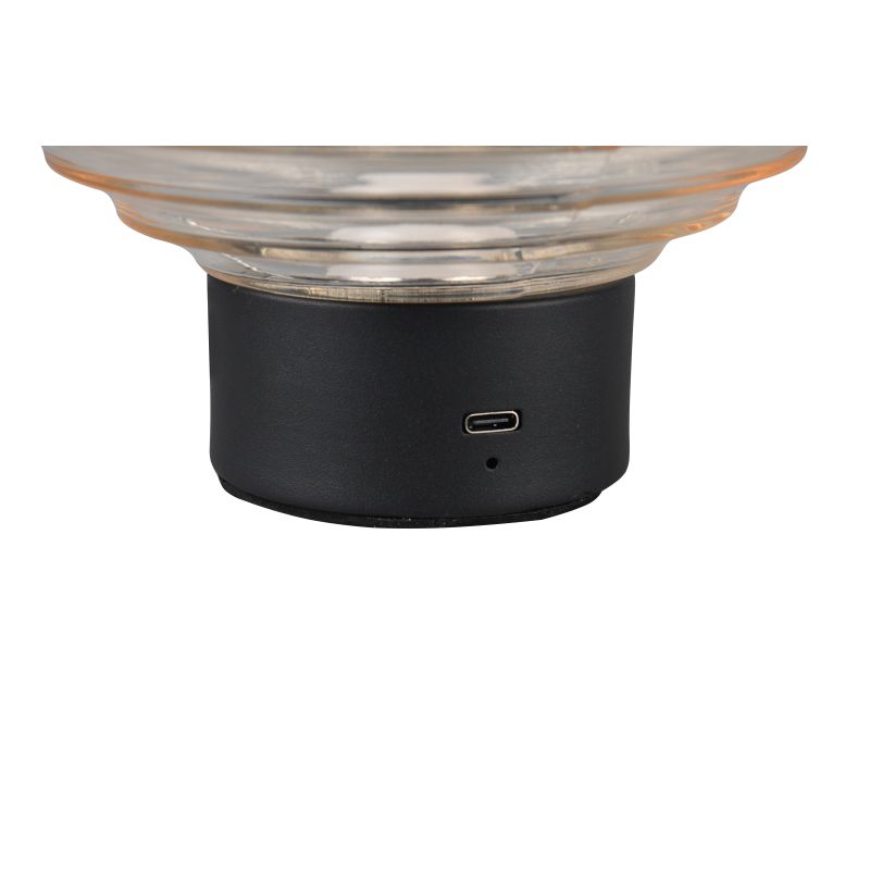 - Earl - Rechargeable Matt Brass LED Table Lamp with Amber Glass Trio-R57771113 - Earl - Rechargeable Matt Brass LED Table Lamp with Amber Glass