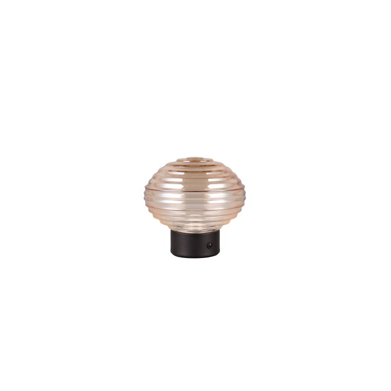 - Earl - Rechargeable Matt Brass LED Table Lamp with Amber Glass Trio-R57771113 - Earl - Rechargeable Matt Brass LED Table Lamp with Amber Glass