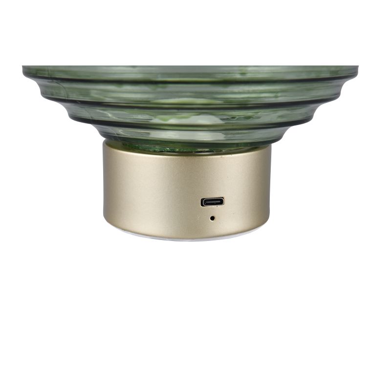 - Earl - Rechargeable Matt Brass LED Table Lamp with Green Glass Trio-R57771115 - Earl - Rechargeable Matt Brass LED Table Lamp with Green Glass