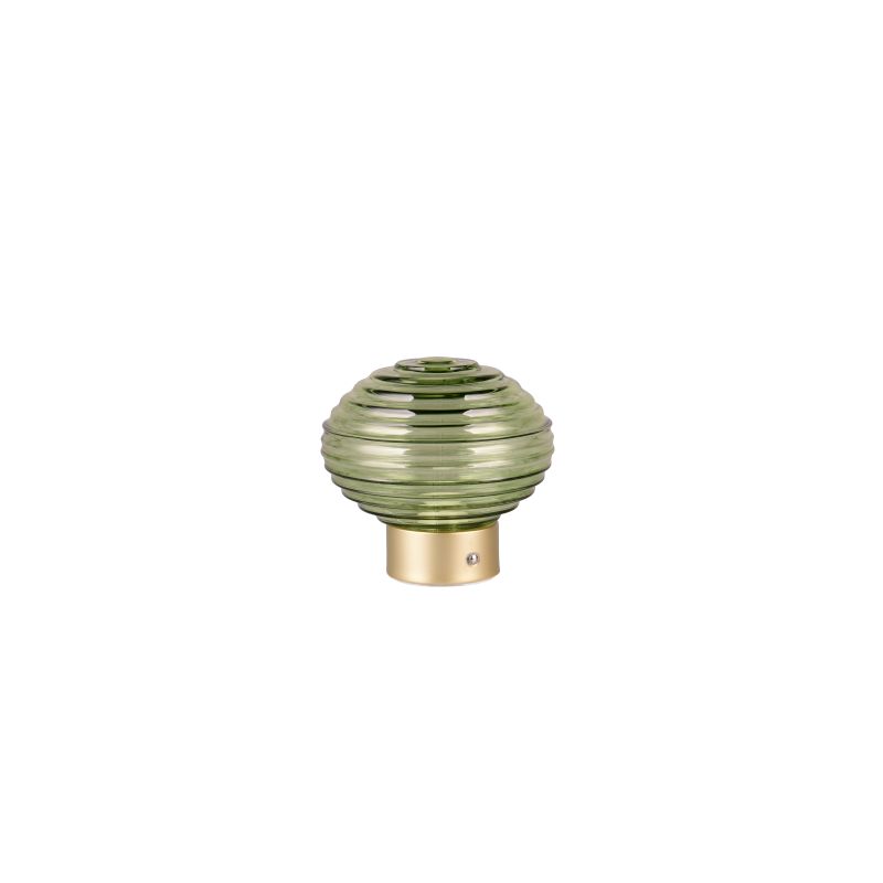 - Earl - Rechargeable Matt Brass LED Table Lamp with Green Glass Trio-R57771115 - Earl - Rechargeable Matt Brass LED Table Lamp with Green Glass