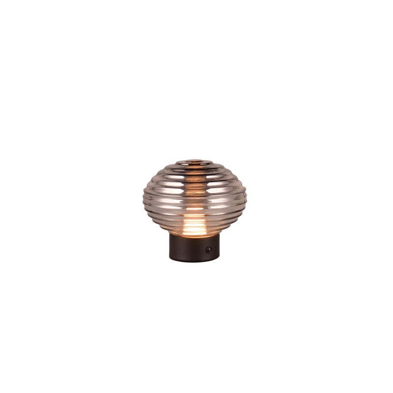 - Earl - Rechargeable Matt Brass LED Table Lamp with Smoked Glass Trio-R57771154 - Earl - Rechargeable Matt Brass LED Table Lamp with Smoked Glass