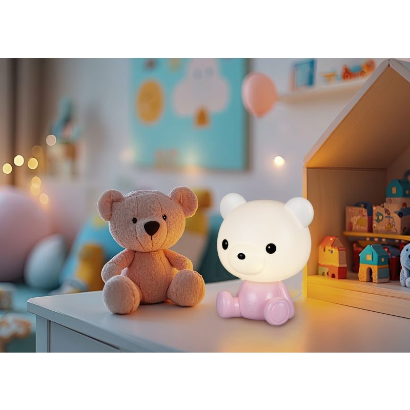 Trio-R57991193 - Cutie - Pink Teddy Bear RGB Table Lamp