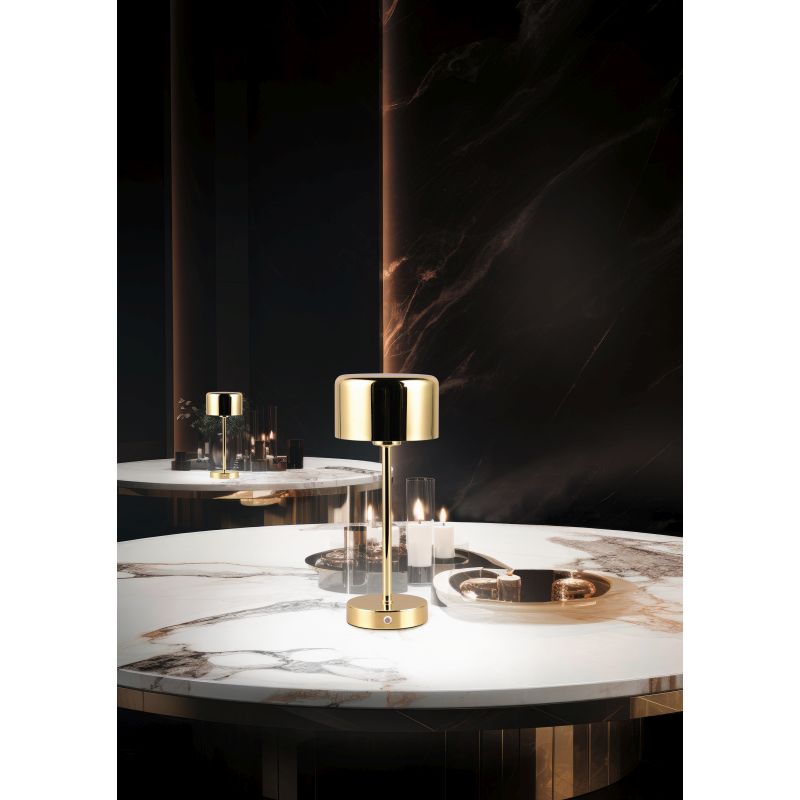 - Jeff - Rechargeable Polished Brass LED Table Lamp with USB Trio-R59151103 - Jeff - Rechargeable Polished Brass LED Table Lamp with USB