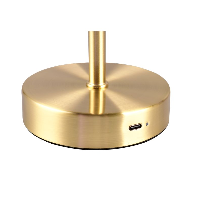 - Jeff - Rechargeable Matt Brass LED Table Lamp with USB Trio-R59151108 - Jeff - Rechargeable Matt Brass LED Table Lamp with USB