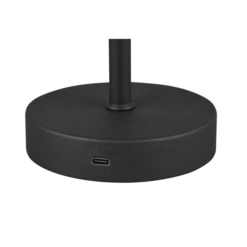 Trio-R59151132 - Jeff - Rechargeable Matt Black LED Table Lamp with USB
