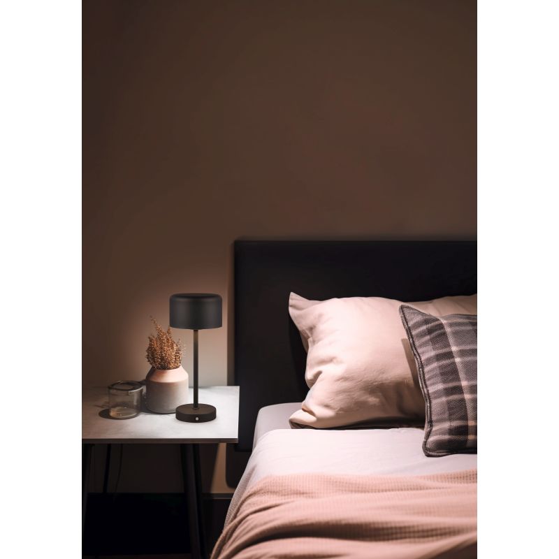 Trio-R59151132 - Jeff - Rechargeable Matt Black LED Table Lamp with USB