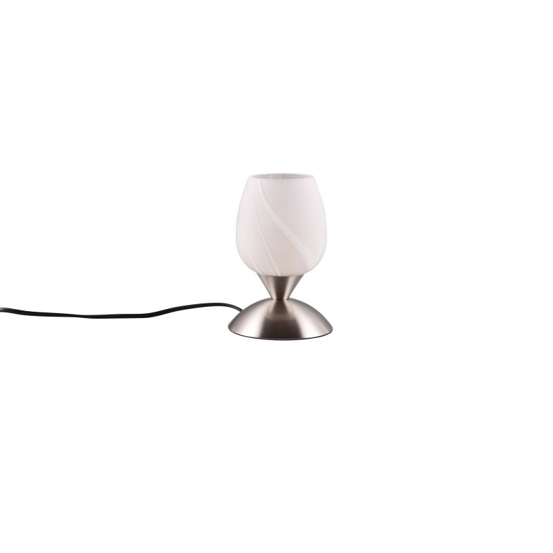 - Cup II - Matt Nickel Table Lamp with White Marble Glass Trio-R59441001 - Cup II - Matt Nickel Table Lamp with White Marble Glass