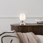 Cup II - Matt Nickel Table Lamp with White Glass Cup II - Matt Nickel Table Lamp with White Glass