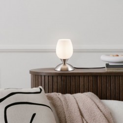 Cup II - Matt Nickel Table Lamp with White Glass Cup II - Matt Nickel Table Lamp with White Glass
