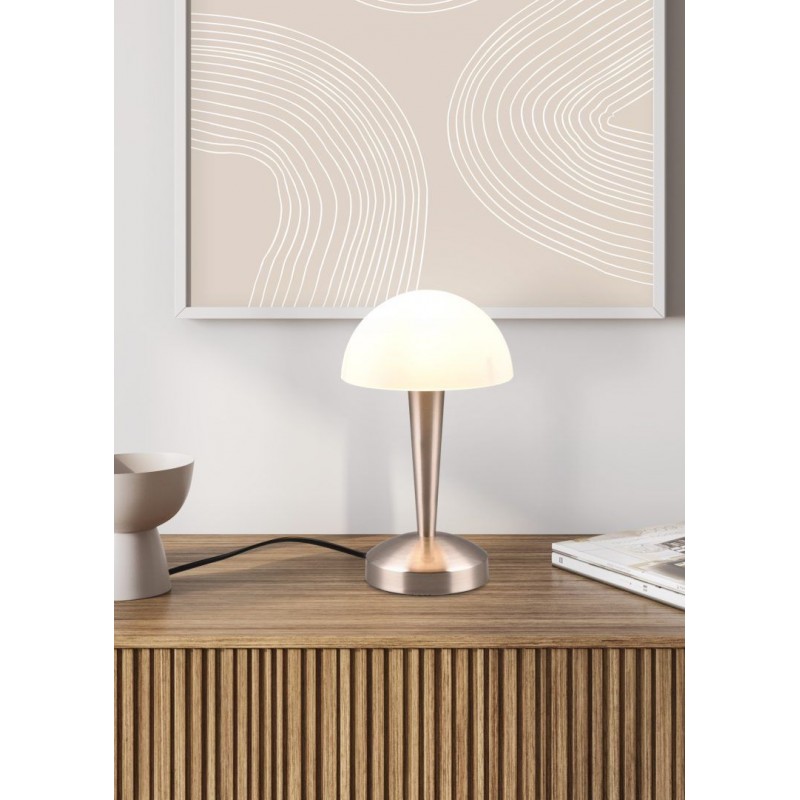 - Canaria - Matt Nickel Touch Table Lamp with White Glass Trio-R59561107 - Canaria - Matt Nickel Touch Table Lamp with White Glass