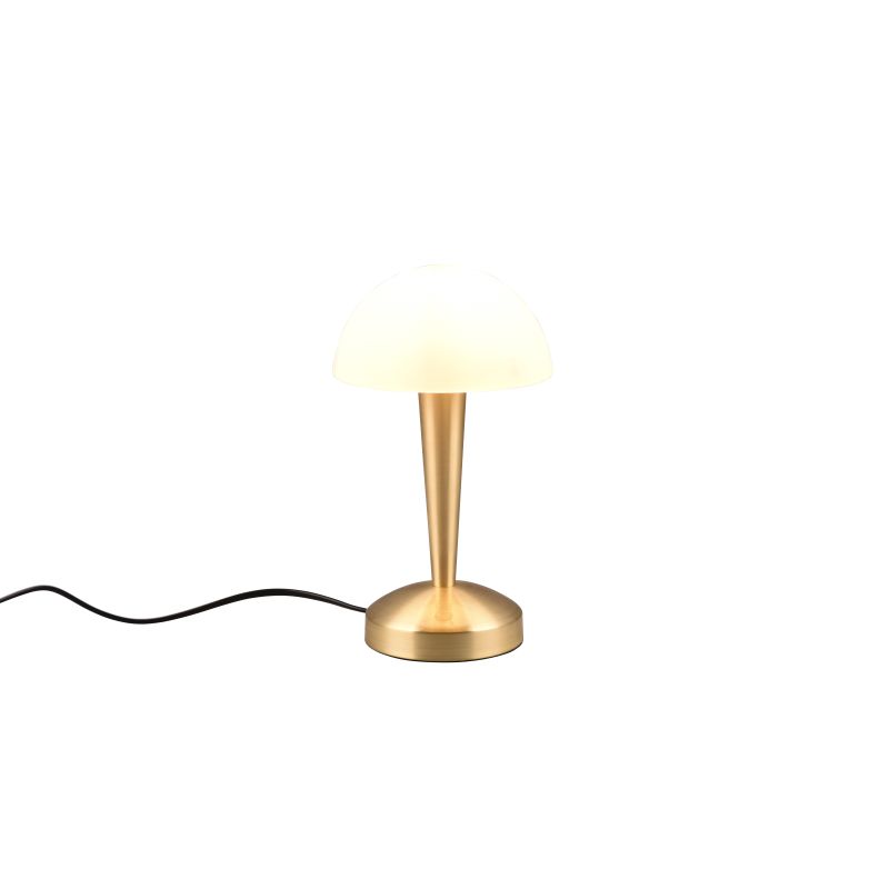 Trio-R59561108 - Canaria - Matt Brass Touch Table Lamp with White Glass