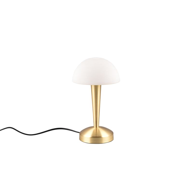 Trio-R59561108 - Canaria - Matt Brass Touch Table Lamp with White Glass