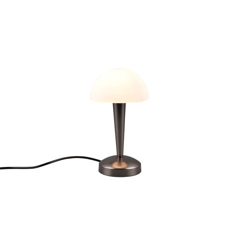 - Canaria - Black Chrome Touch Table Lamp with White Glass Trio-R59561120 - Canaria - Black Chrome Touch Table Lamp with White Glass