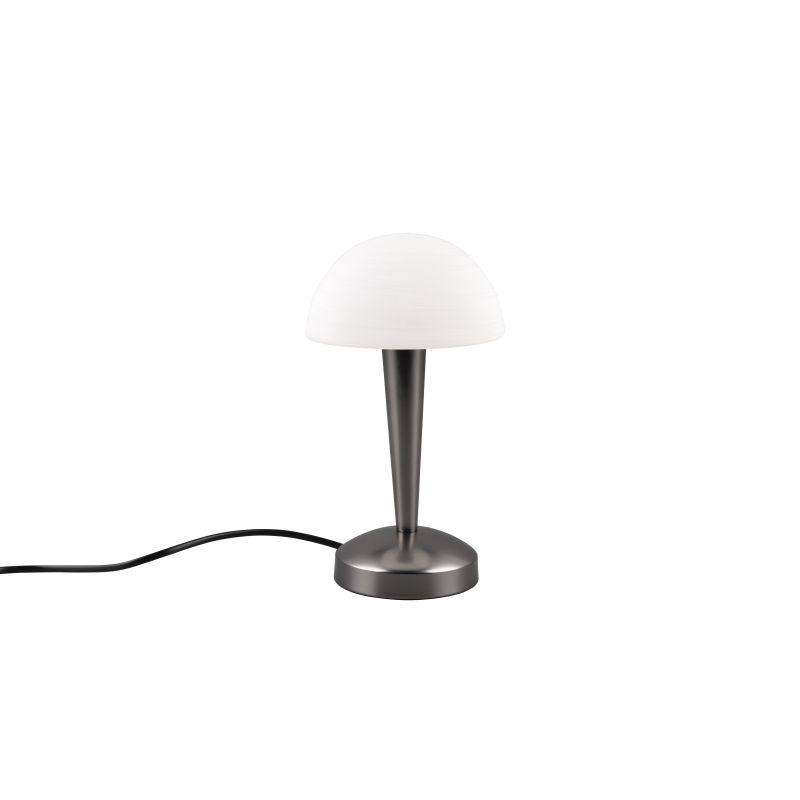 - Canaria - Black Chrome Touch Table Lamp with White Glass Trio-R59561120 - Canaria - Black Chrome Touch Table Lamp with White Glass