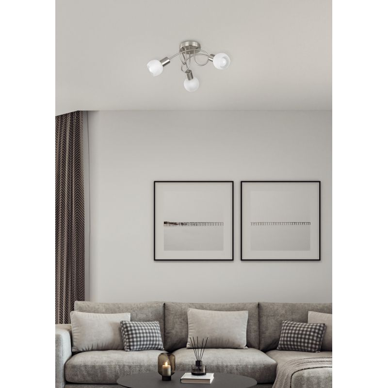 - Antibes - Matt Nickel 3 Spotlights with Alabaster Glass Trio-R60173007 - Antibes - Matt Nickel 3 Spotlights with Alabaster Glass