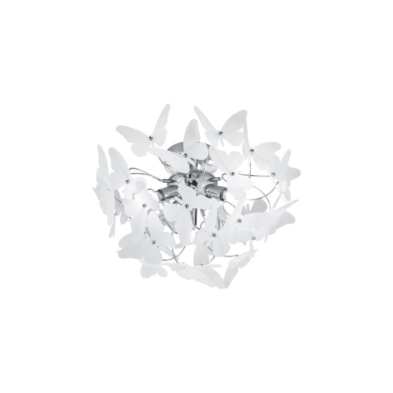 - Butterfly - Chrome Ceiling Lamp with Multicolour Butterfly Trio-R60213017 - Butterfly - Chrome Ceiling Lamp with Multicolour Butterfly