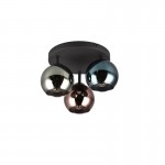 Sheldon - Black 3 light Semi Flush with Multicolour Glasses Sheldon - Black 3 light Semi Flush with Multicolour Glasses