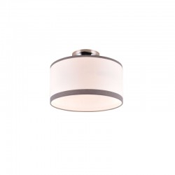 Davos - Chrome 2 Light Ceiling Lamp with White Shade Davos - Chrome 2 Light Ceiling Lamp with White Shade