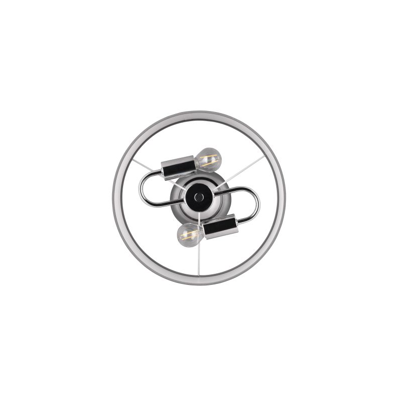 - Davos - Chrome 2 Light Ceiling Lamp with White Shade Trio-R61552006 - Davos - Chrome 2 Light Ceiling Lamp with White Shade