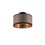 Davos - Black 2 Light Ceiling Lamp with Taupe Shade Davos - Black 2 Light Ceiling Lamp with Taupe Shade