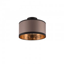 Davos - Black 2 Light Ceiling Lamp with Taupe Shade Davos - Black 2 Light Ceiling Lamp with Taupe Shade