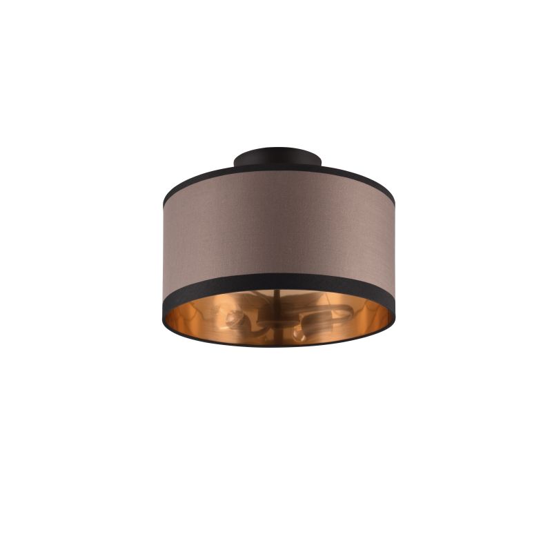 Trio-R61552041 - Davos - Black 2 Light Ceiling Lamp with Taupe Shade