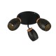 Trio-R61573380 - Bidar - Black 3 Spotlight with Gold & Wood Accent