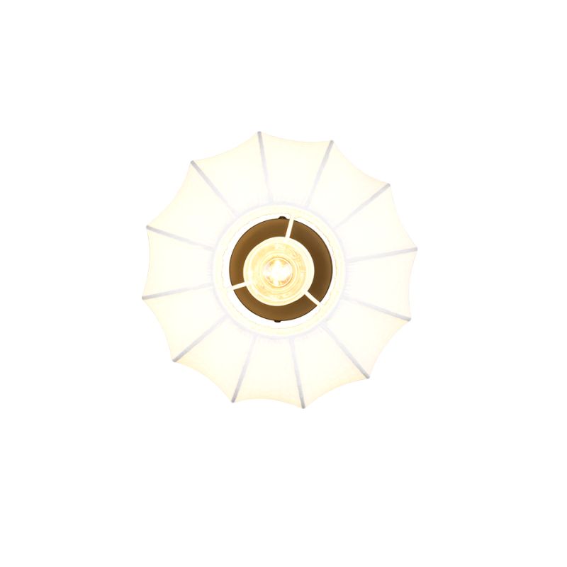 Trio-R61971001 - Madeline - Matt Black Semi-Flush with White Fabric Shade ∅ 25 cm