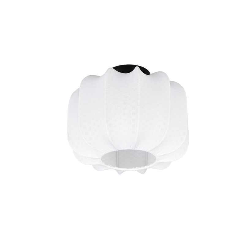 Trio-R61971001 - Madeline - Matt Black Semi-Flush with White Fabric Shade ∅ 25 cm
