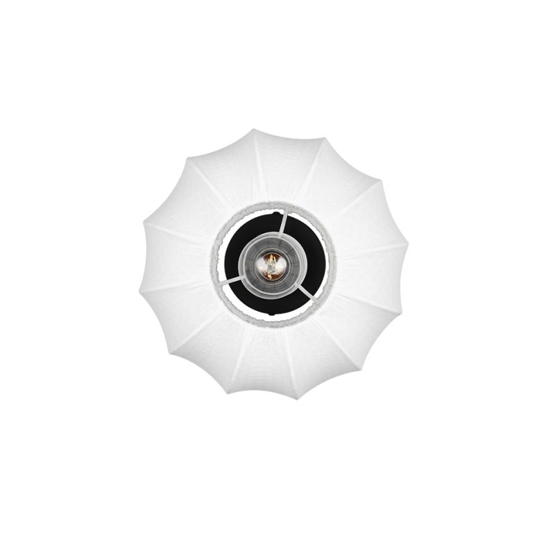 Trio-R61971001 - Madeline - Matt Black Semi-Flush with White Fabric Shade ∅ 25 cm