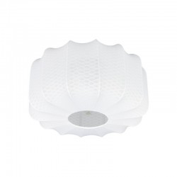 Madeline - Matt Black Semi-Flush with White Fabric Shade ∅ 40 cm Madeline - Matt Black Semi-Flush with White Fabric Shade ∅ 40 cm