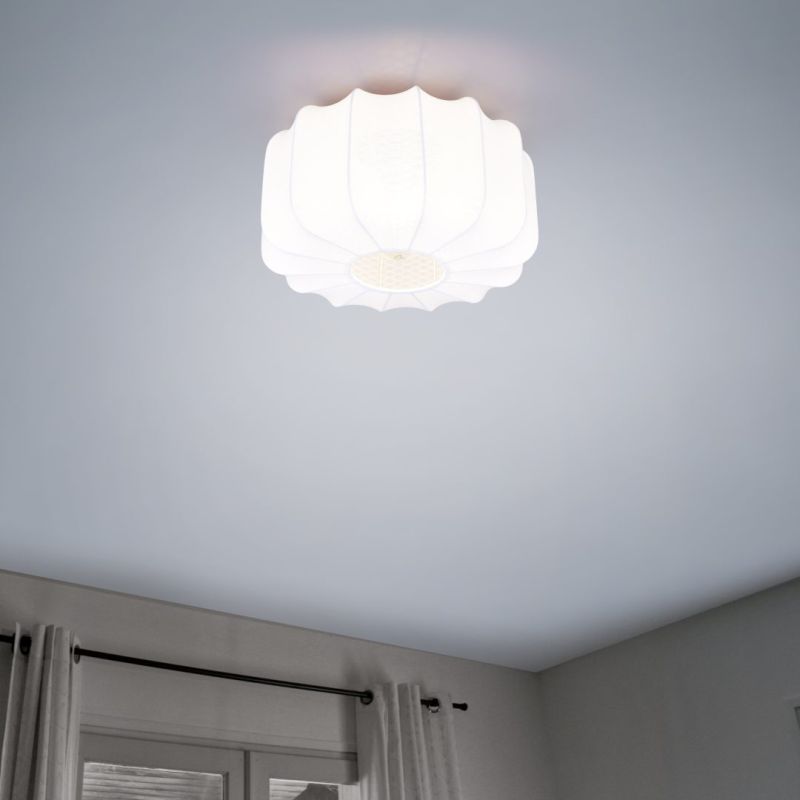 - Madeline - Matt Black Semi-Flush with White Fabric Shade ∅ 40 cm Trio-R61971901 - Madeline - Matt Black Semi-Flush with White Fabric Shade ∅ 40 cm