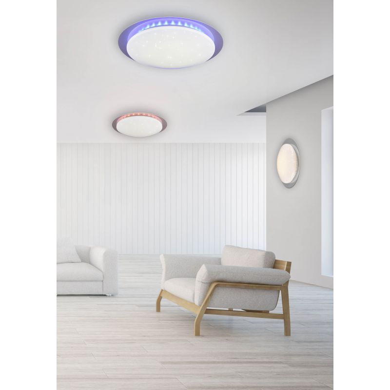 Trio-R62093500 - Bilbo - White RGBW Ceiling Lamp with Remote Control