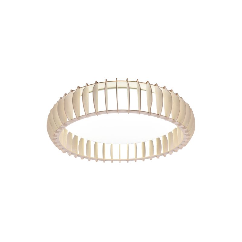 - Monte - Natural Wooden CCT Flush with White Diffuser Trio-R62171930 - Monte - Natural Wooden CCT Flush with White Diffuser