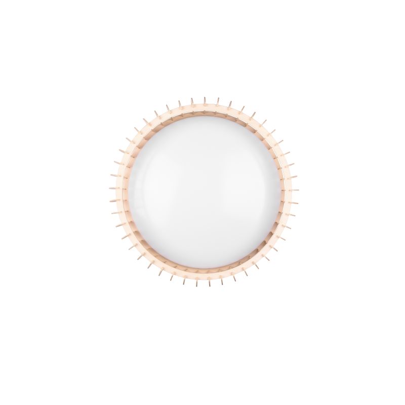 - Monte - Natural Wooden CCT Flush with White Diffuser Trio-R62171930 - Monte - Natural Wooden CCT Flush with White Diffuser