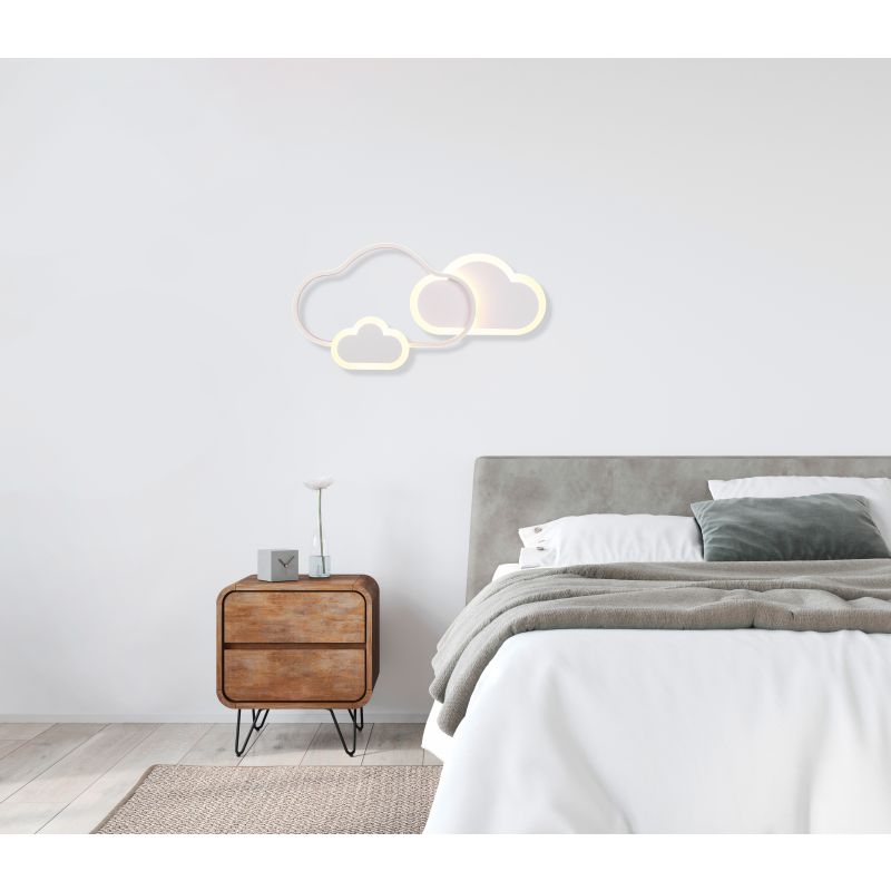 Trio-R62263131 - Cloudy - White RGBW Wall Lamp with Remote Control