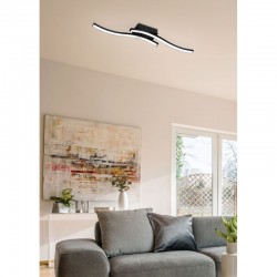 Route - Matt Black 2 Light LED Ceiling Lamp 3000K
