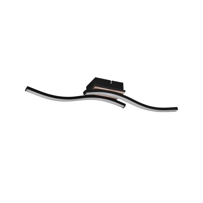 Ceiling Lights - Route - Black & Wooden 2 Light LED Ceiling Lamp 3000K Trio-R62472135 - Route - Black & Wooden 2 Light LED Ceiling Lamp 3000K